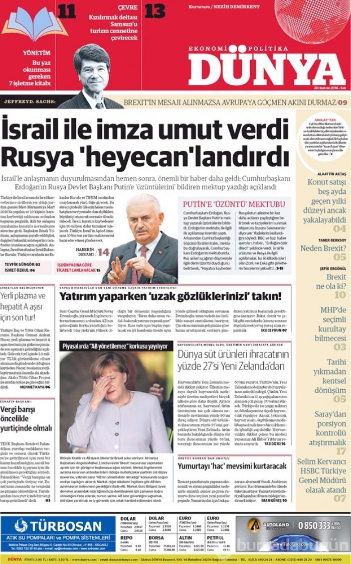 Gazete manşetleri (28.06.2016)