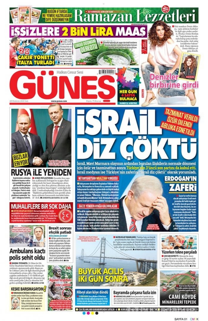 Gazete manşetleri (28.06.2016)