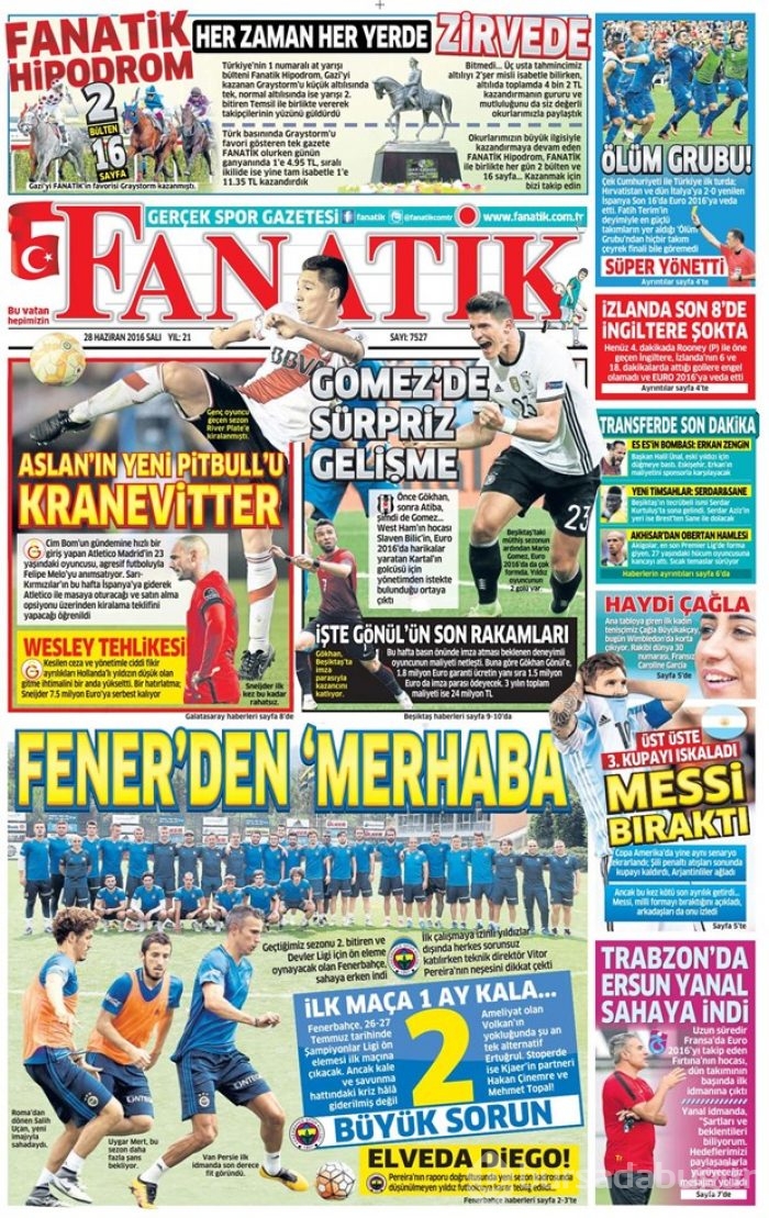 Gazete manşetleri (28.06.2016)