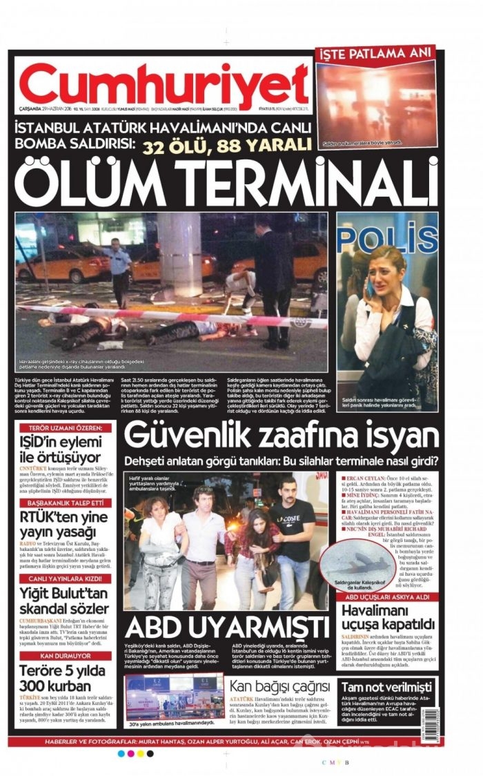 Günün gazete manşetleri (29 Haziran 2016)