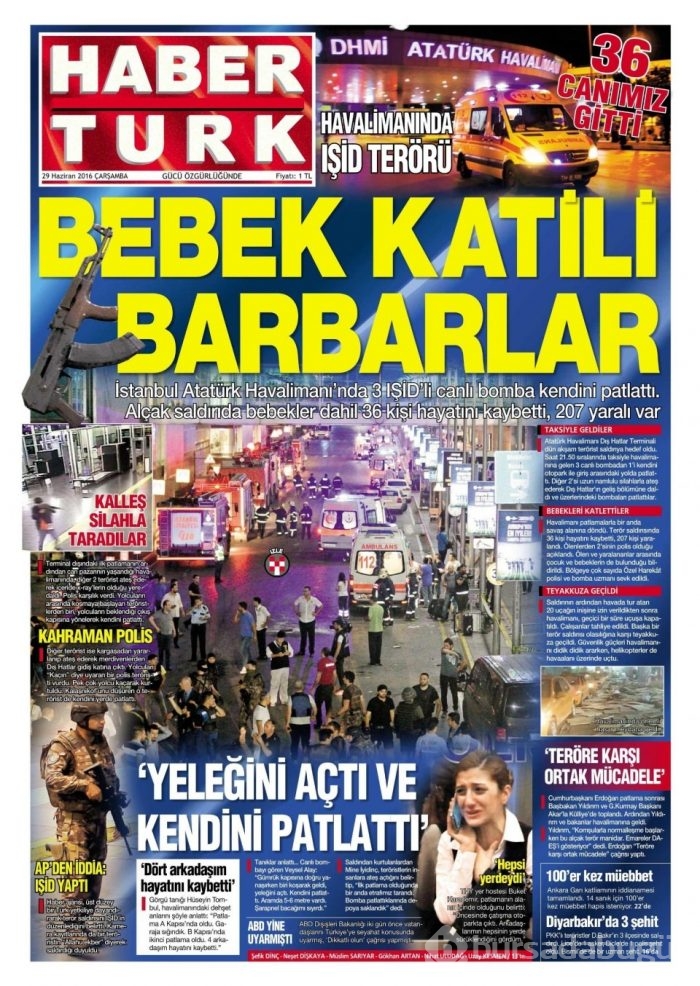 Günün gazete manşetleri (29 Haziran 2016)