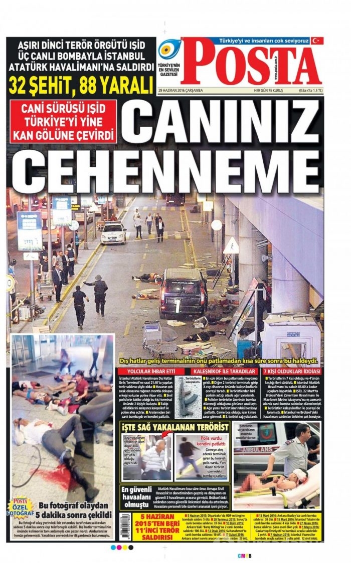 Günün gazete manşetleri (29 Haziran 2016)