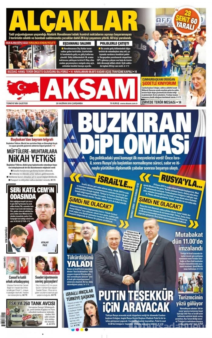 Günün gazete manşetleri (29 Haziran 2016)