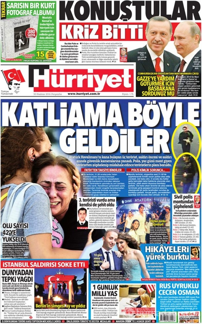 Günün gazete manşetleri (30 Haziran 2016)