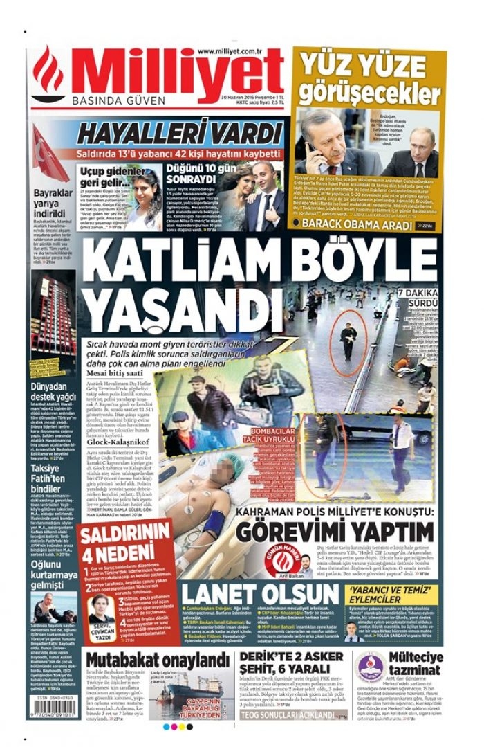 Günün gazete manşetleri (30 Haziran 2016)