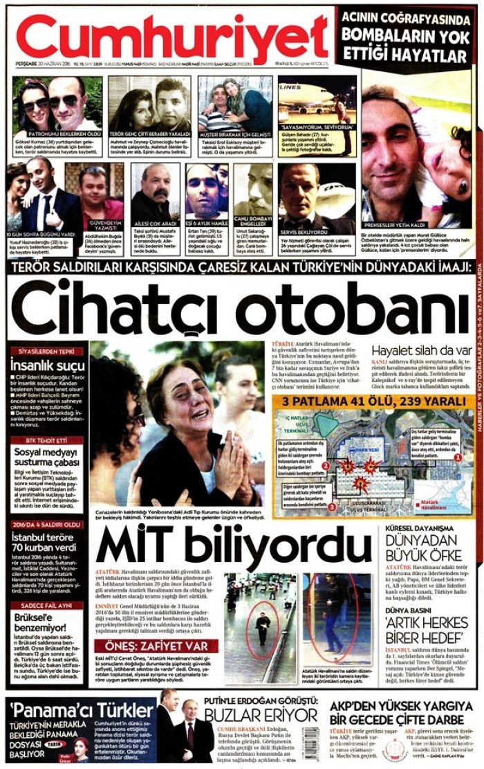 Günün gazete manşetleri (30 Haziran 2016)