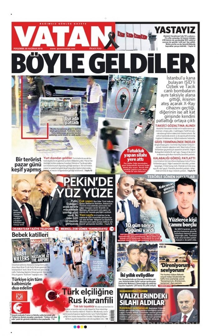 Günün gazete manşetleri (30 Haziran 2016)