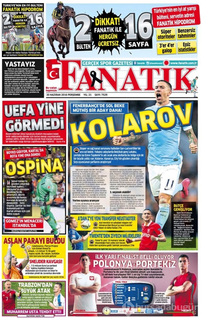 Günün gazete manşetleri (30 Haziran 2016)