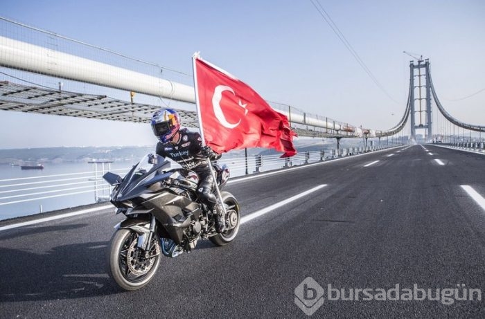 Kenan Sofuoğlu, Osmangazi Köprüsü'nde resmen uçtu