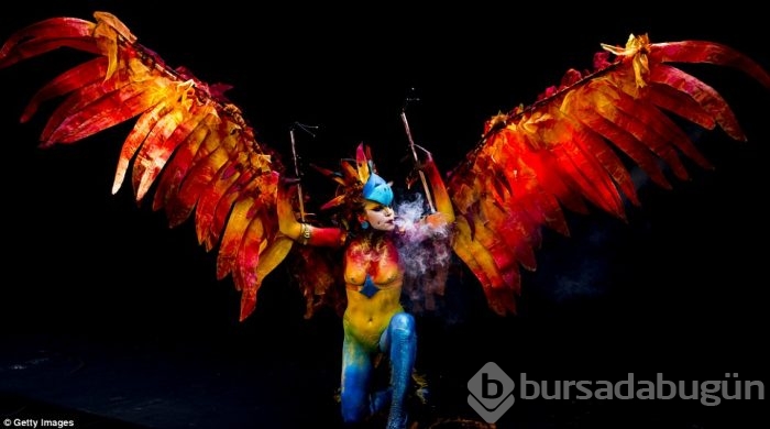 Vücut boyama sanatının ustaları festivalde buluştu