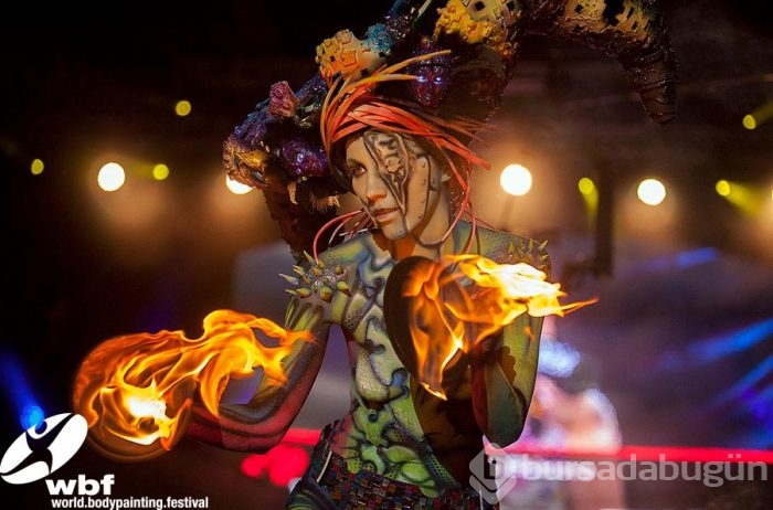 Vücut boyama sanatının ustaları festivalde buluştu