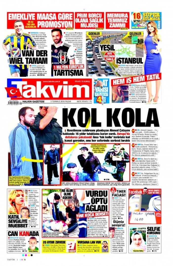 Gazete manşetleri  (03-07-2016) 