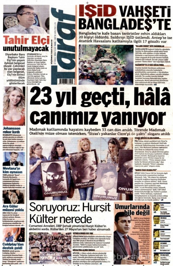 Gazete manşetleri  (03-07-2016) 