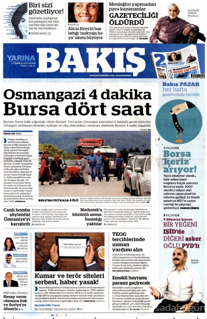 Gazete manşetleri  (03-07-2016) 