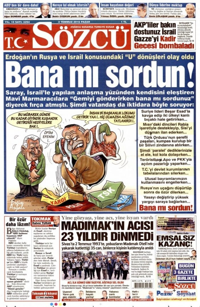 Gazete manşetleri  (03-07-2016) 