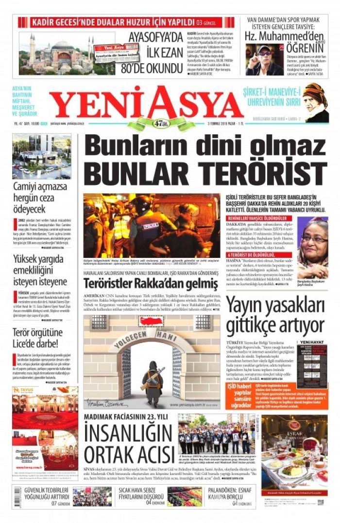 Gazete manşetleri  (03-07-2016) 
