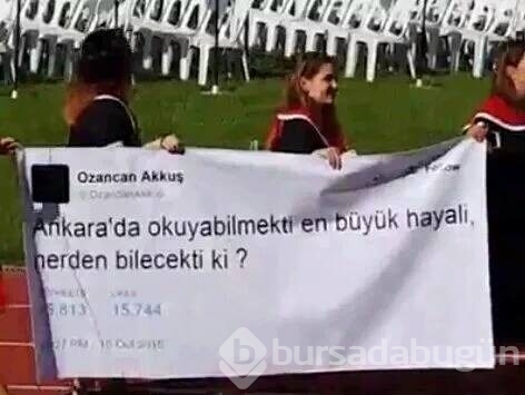 ODTÜ'nün 2016 mezunlarından pankartlı mesajlar
