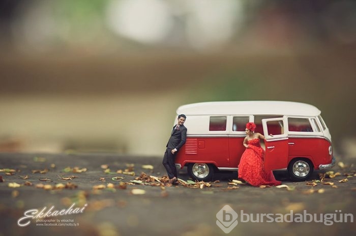 Düğün fotoğrafçılığında artık bu moda: Minyatür çiftler
