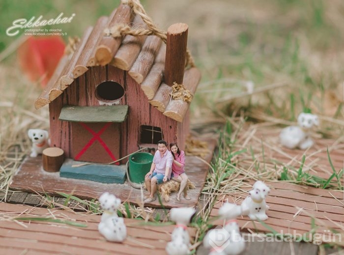 Düğün fotoğrafçılığında artık bu moda: Minyatür çiftler