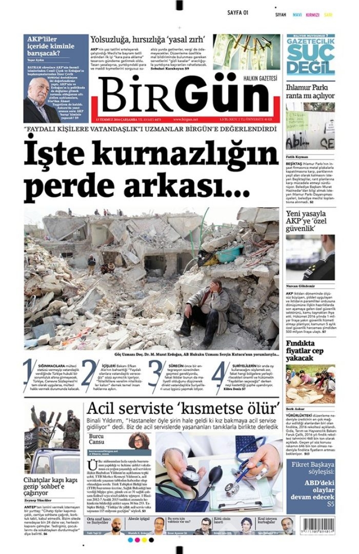 Günün gazete manşetleri - 13 Temmuz 2016