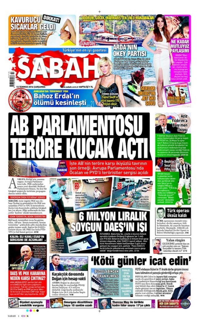 Günün gazete manşetleri - 13 Temmuz 2016