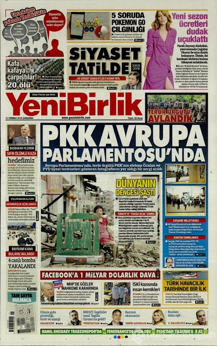 Günün gazete manşetleri - 13 Temmuz 2016