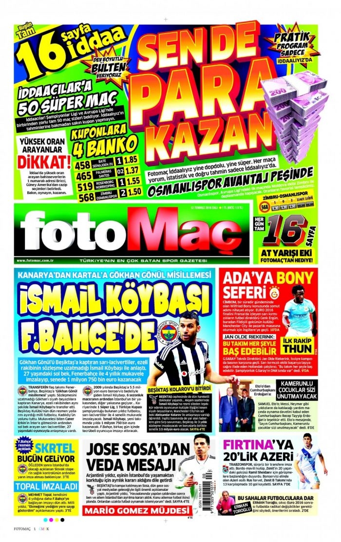 Sporda günün gazete manşetleri
