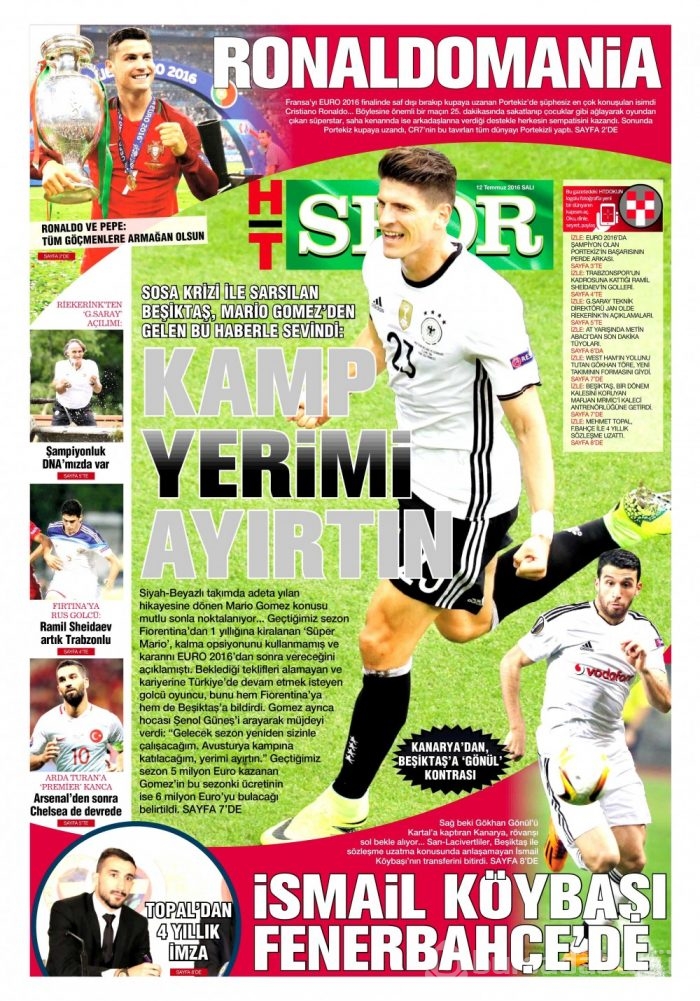 Sporda günün gazete manşetleri