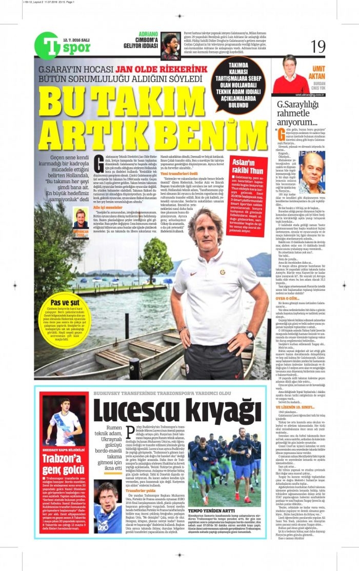 Sporda günün gazete manşetleri