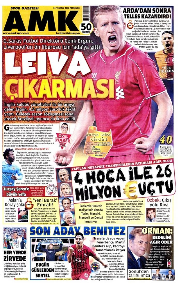Günün gazete manşetleri 14 Temmuz 2016