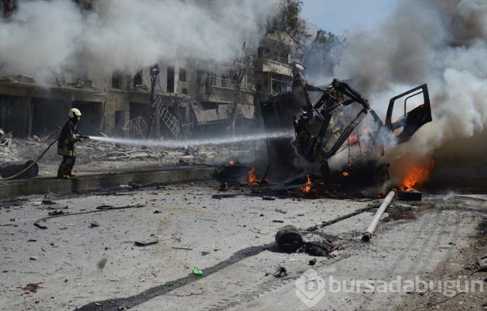 Rus ve Suriye ordusu uçakları Halep'i bombaladı!.