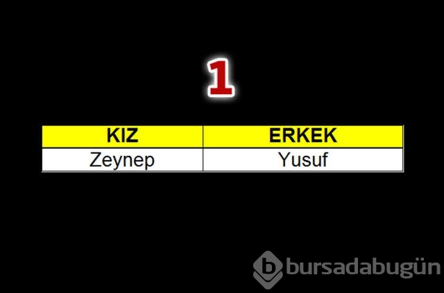 Geçen yılın bebeklerine en çok verilen isimler