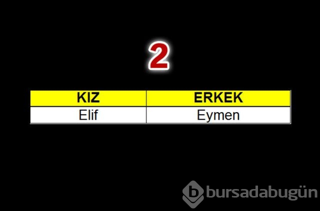 Geçen yılın bebeklerine en çok verilen isimler