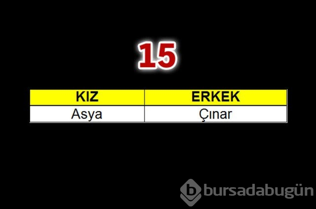 Geçen yılın bebeklerine en çok verilen isimler
