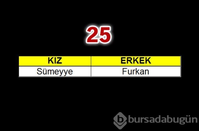 Geçen yılın bebeklerine en çok verilen isimler