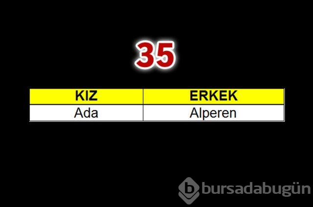Geçen yılın bebeklerine en çok verilen isimler
