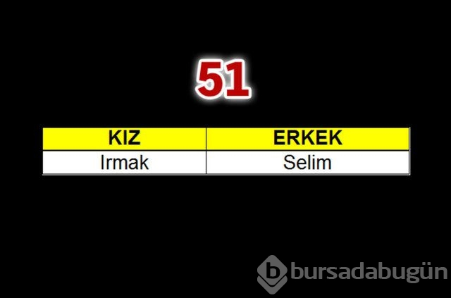 Geçen yılın bebeklerine en çok verilen isimler