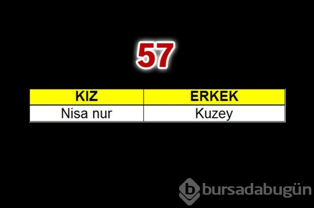 Geçen yılın bebeklerine en çok verilen isimler