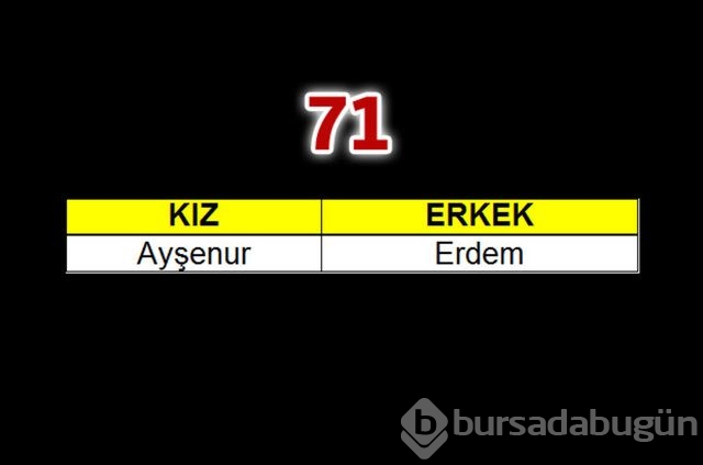 Geçen yılın bebeklerine en çok verilen isimler