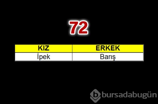 Geçen yılın bebeklerine en çok verilen isimler