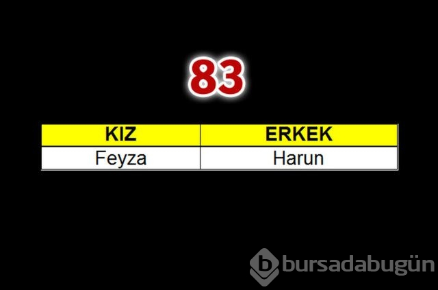 Geçen yılın bebeklerine en çok verilen isimler
