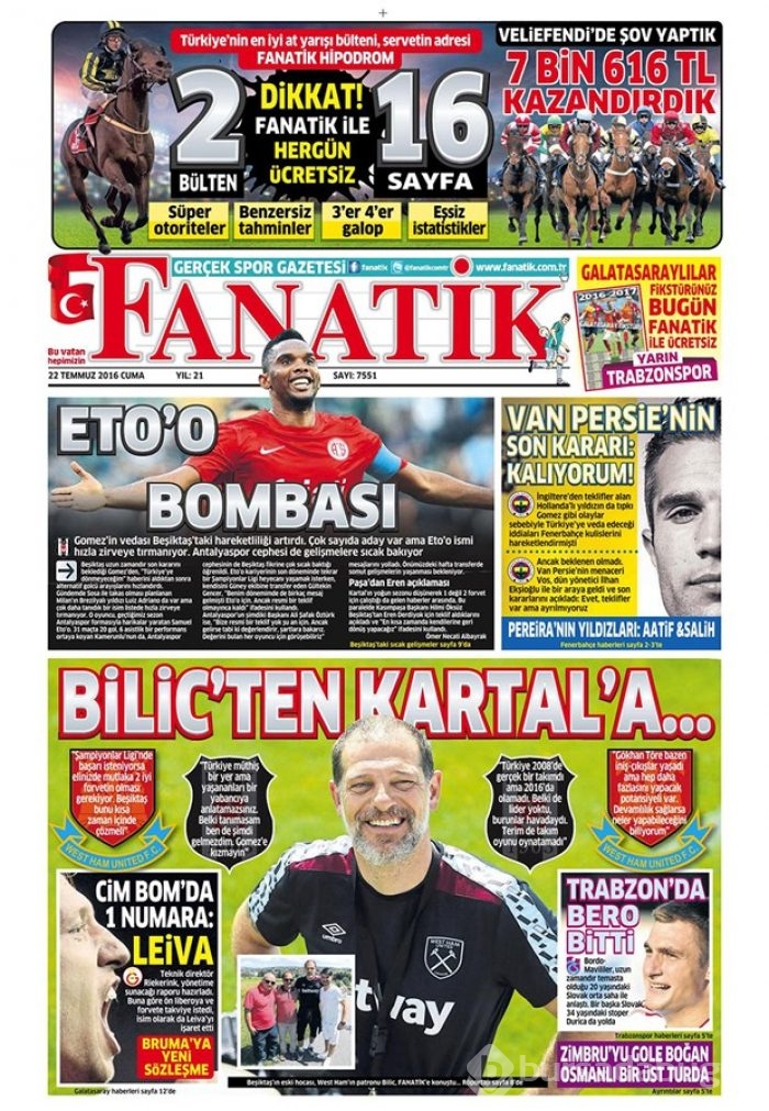 Günün gazete manşetleri 22 Temmuz 2016