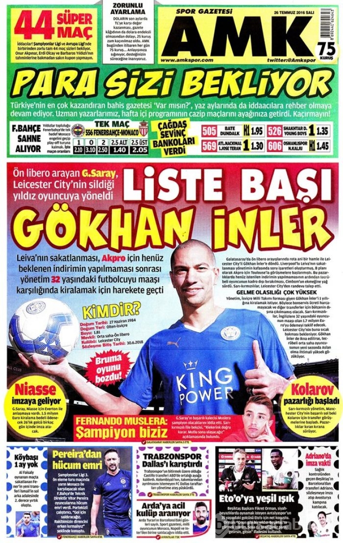 Günün gazete manşetleri 26 Temmuz 2016