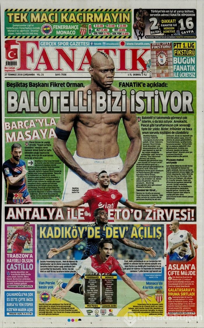 Günün gazete manşetleri 27 Temmuz 2016