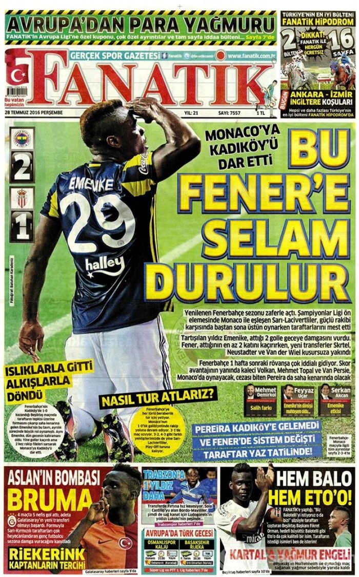 Günün gazete manşetleri 28 Temmuz 2016