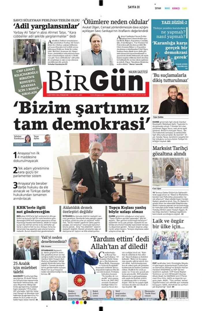 Günün gazete manşetleri 4 Ağustos 2016