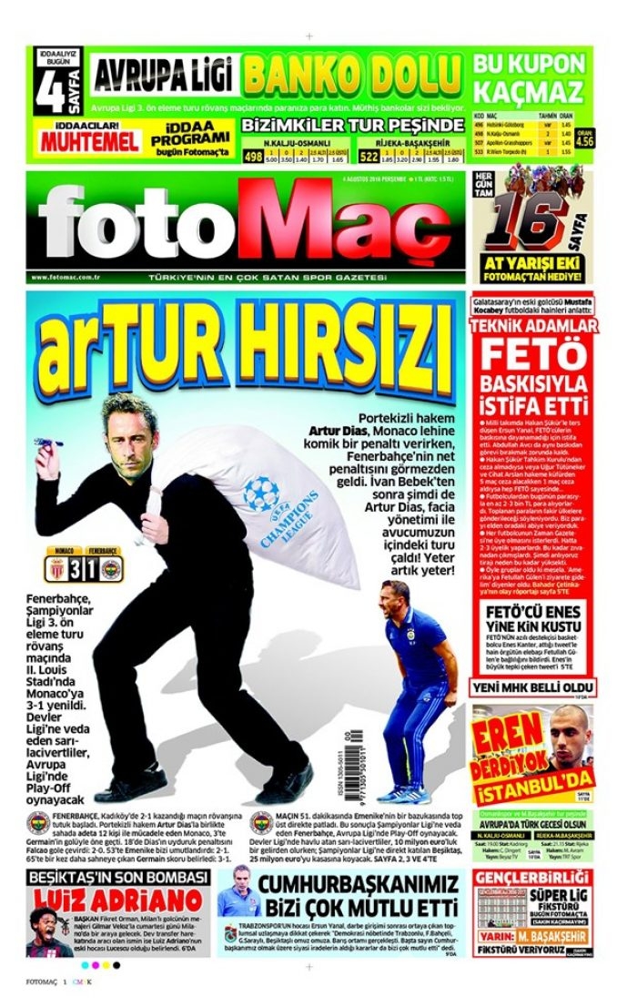 Günün gazete manşetleri 4 Ağustos 2016