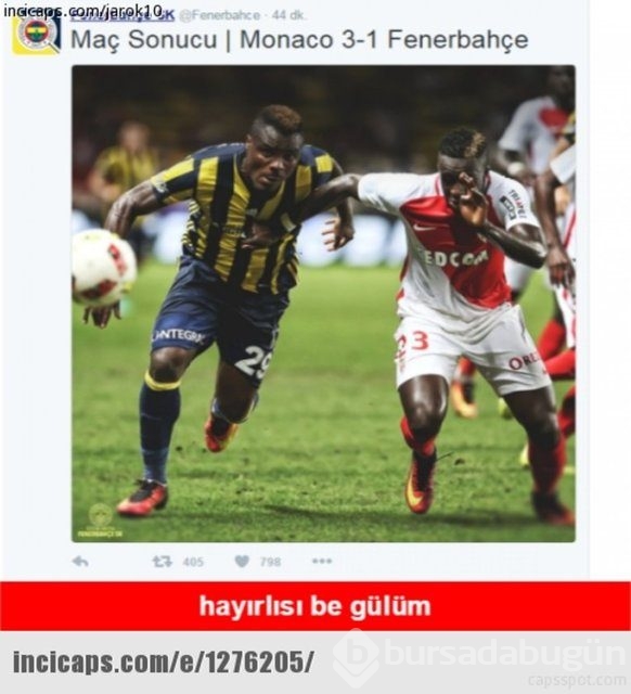 Fenerbahçe yenilgisinin ardından yapılan capsler