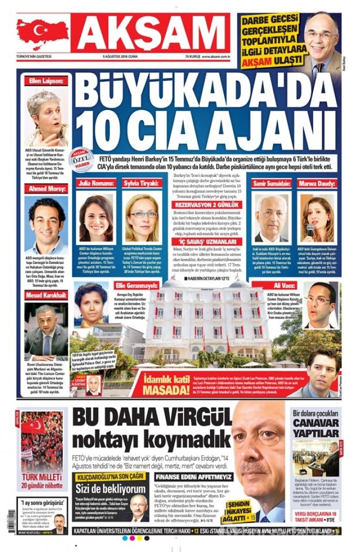 Günün gazete manşetleri 5 Ağustos 2016
