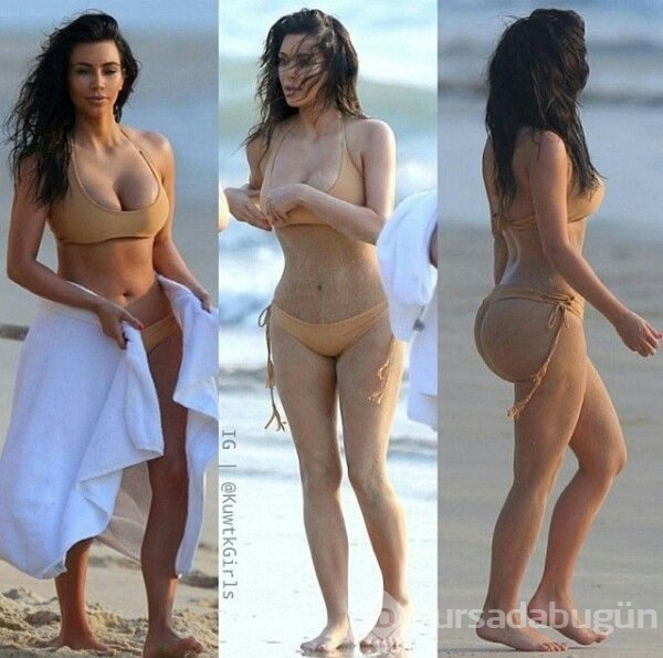 Kim Kardashian'ın plaj stili!